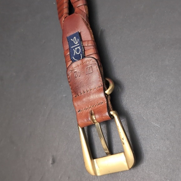 CALE Men's Full Grain Boho/Western Brown Woven Leather Belt,42. - Picture 7 of 10